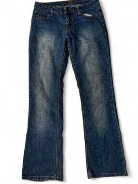 Y2K Low Rise Flare Jeans, Medium Wash, Size 28